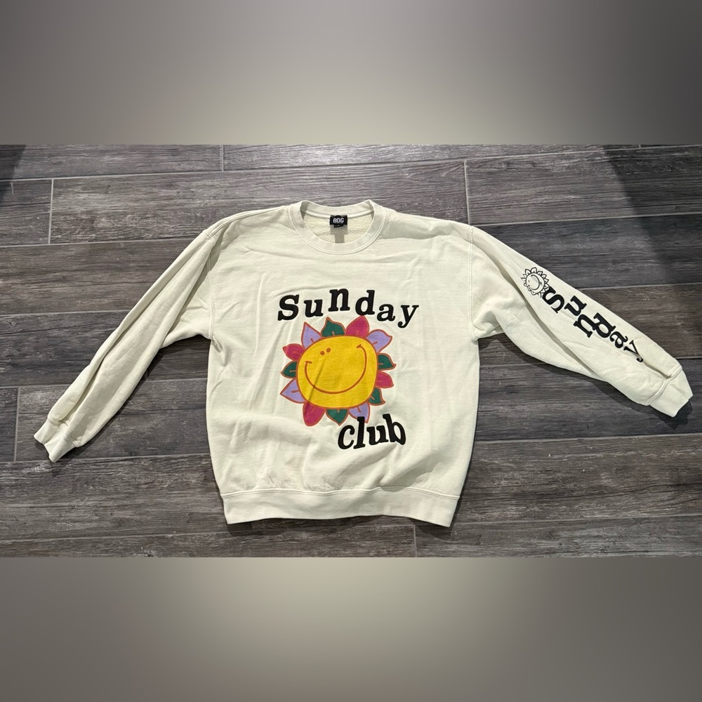 BDG Cream “Sunday Club” Sweatshirt - Size Small - Picture 5 of 7